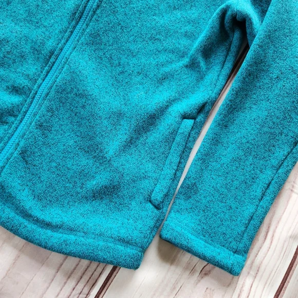 North Face "Crescent Full Zip" Fleece Jacket Heather Blue | Big Girl's Size XL - Picture 3 of 10